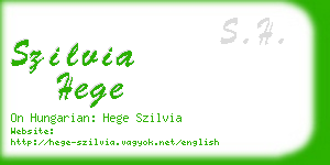 szilvia hege business card